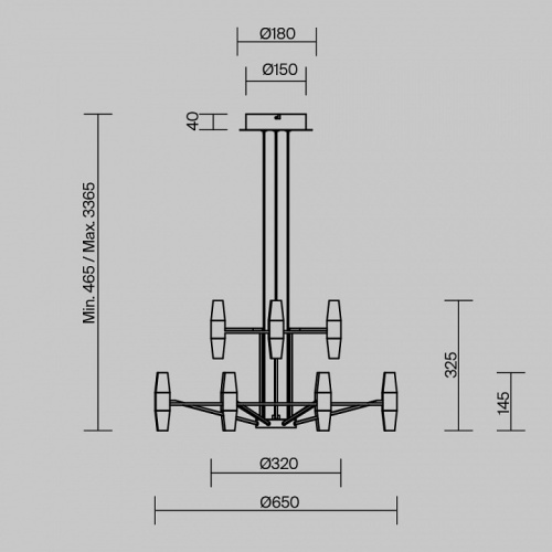 Подвесная люстра Maytoni Arana MOD401PL-L72BS3K в Нижнем Новгороде фото 4