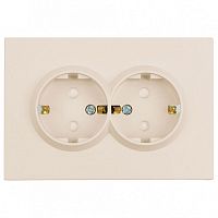 Розетка двойная с заземлением и со шторкой Stekker Эмили 49908 в Нижнем Новгороде