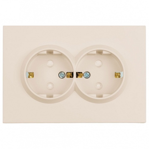 Розетка двойная с заземлением и со шторкой Stekker Эмили 49908 в Нижнем Новгороде