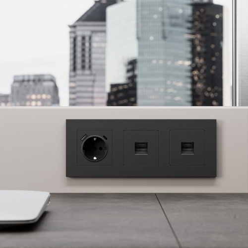 Розетка Ethernet RJ-45 и со шторками, без рамки Werkel черный матовый W5120108 в Нижнем Новгороде фото 3