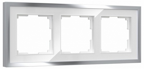 Рамка на 3 поста Werkel Baguette белый/серебро W0032850 в Нижнем Новгороде