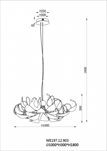 Подвесная люстра Wertmark Alessandra WE197.12.903 в Нижнем Новгороде фото 2