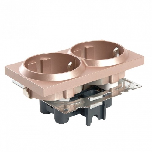 Розетка двойная с заземлением и со шторкой, без рамки Stekker Катрин 39598 в Нижнем Новгороде фото 6