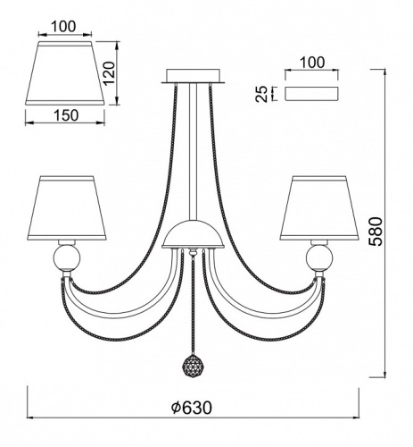 Люстра на штанге Freya Beverly FR5661-PL-03-CH в Нижнем Новгороде фото 4