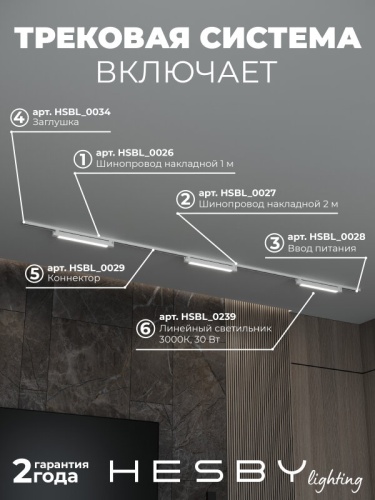 Комплект трековый Hesby Lighting №1 однофазная накладная Skylite HSBL_kompl_S001_NI3W3K_01 в Нижнем Новгороде фото 9