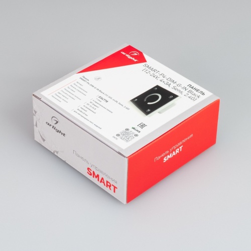 Панель SMART-P4-DIM-G-IN Black (12-24V, 4x3A, Sens, 2.4G) (Arlight, IP20 Пластик, 5 лет) в Первомайске