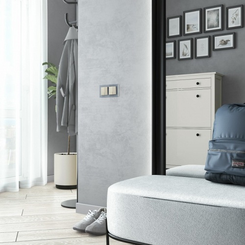 Выключатель проходной двухклавишный Werkel айвори матовый W1122062 в Нижнем Новгороде фото 2