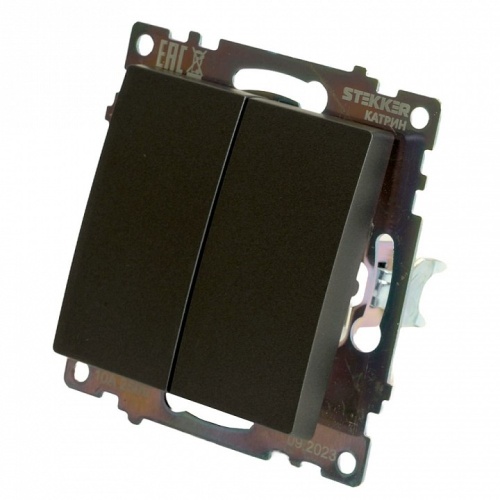Выключатель двухклавишный без рамки Stekker Катрин 49411 в Нижнем Новгороде фото 3