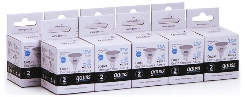 Лампа светодиодная Gauss Софит GU5.3 3.5Вт 4100K 13524 в Нижнем Новгороде фото 2