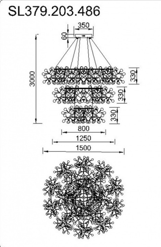 Подвесная люстра ST-Luce Rafina SL379.203.486 в Нижнем Новгороде фото 2