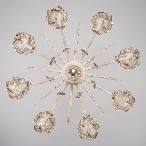 Подвесная люстра Eurosvet Elisha 3281/8 белый с золотом/тонированный хрусталь Strotskis в Нижнем Новгороде фото 4