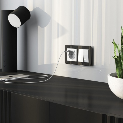 Выключатель перекрестный двухклавишный без рамки Werkel белый акрил W1123041 в Нижнем Новгороде фото 2