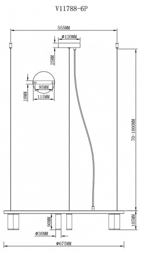 Подвесная люстра Moderli Sofina V11788-6P в Нижнем Новгороде фото 2