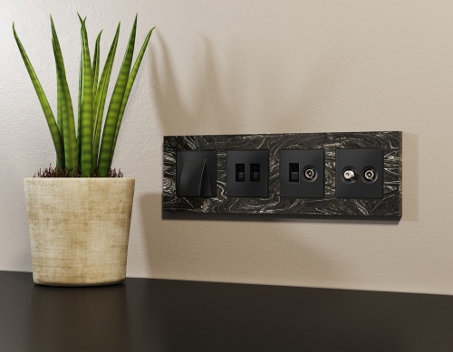 Накладка для ТВ-розетки и RJ-11 или RJ-45 Ambrella Volt ALFA AP8125 в Нижнем Новгороде фото 2