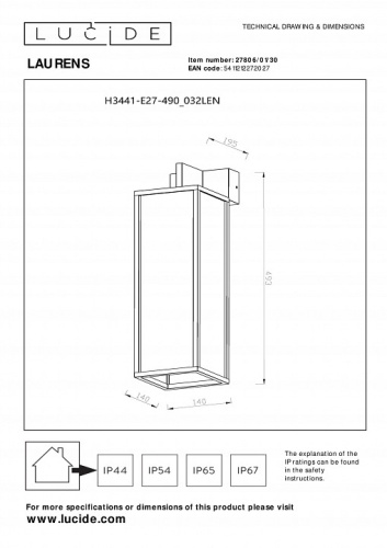 Светильник на штанге Lucide Laurens 27806/01/30 в Конаково фото 2