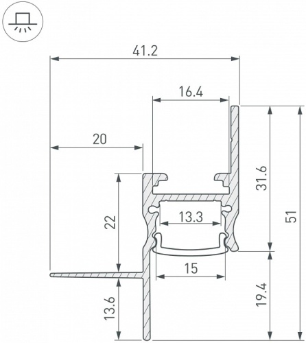 Профиль для контурной подсветки ГКЛ потолка Arlight ARH-CEIL 45555 в Нижнем Новгороде фото 2