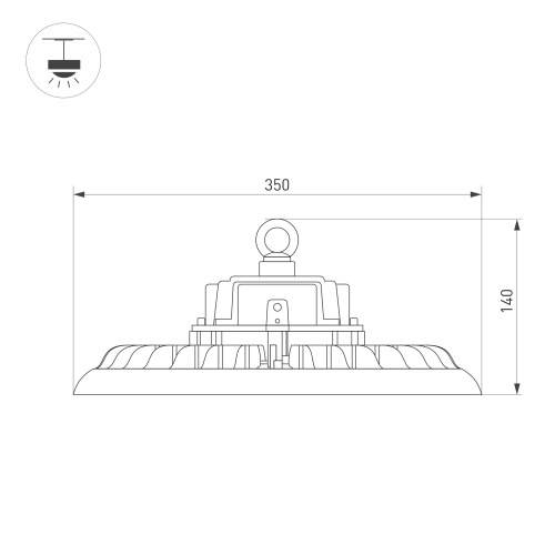 Светильник SP-ARIVA-DIM-R350-200W White5000 (BK, 90 deg, 230V, 0-10V) (Arlight, IP65 Металл, 5 лет) в Жуковском фото 3