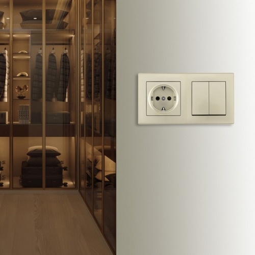 Блок с розеткой и выключателем Arte Milano SET06-2 SET06-2-30-2-40-1 shampan в Нижнем Новгороде фото 2