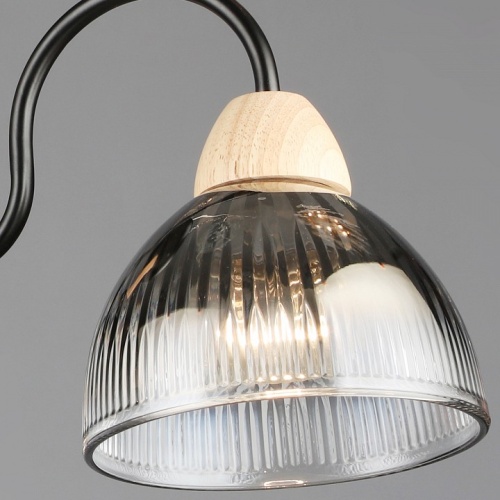 Люстра на штанге 69660 69660-0.3-03 BK+WOOD в Нижнем Новгороде фото 2