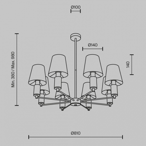 Люстра на штанге Maytoni Lira MOD483PL-08BS в Нижнем Новгороде фото 4