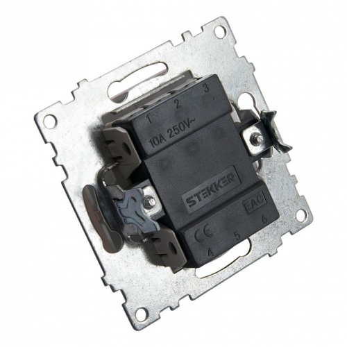 Выключатель двухклавишный без рамки Stekker Катрин 39592 в Нижнем Новгороде фото 6