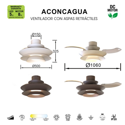 Светильник с вентилятором Mantra ACONCAGUA 9522 в Нижнем Новгороде фото 4