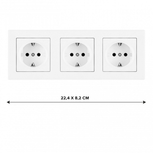 Розетка с заземлением и со шторкой Arte Milano SET06-3 SET06-3-40-1x3 white в Нижнем Новгороде фото 2