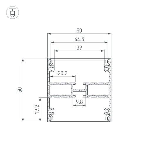 Профиль LINE-5050-DUAL-3000 ANOD BLACK (Arlight, Алюминий) в Соколе фото 6