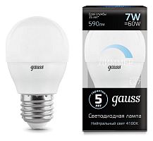 Лампа светодиодная Gauss LED Globe-dim E27 7Вт 4100K 105102207-D в Нижнем Новгороде