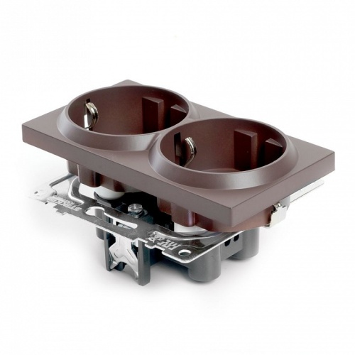 Розетка двойная с заземлением и со шторкой, без рамки Stekker Катрин 49030 в Нижнем Новгороде фото 5