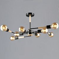 Люстра на штанге 10070 10070-0.3-08 BK+WOOD в Нижнем Новгороде