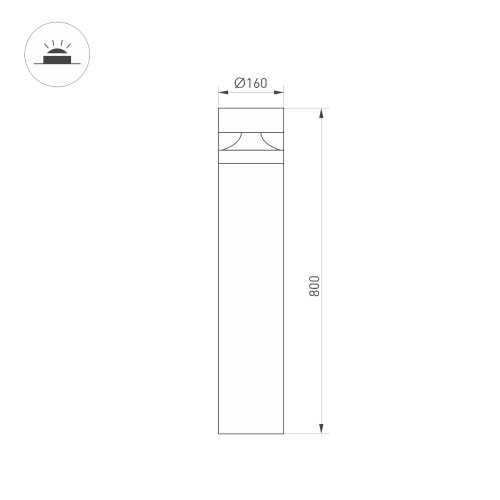 Светильник LGD-GUIDE-BOLL-H800-20W Warm3500-MIX (GR, 280 deg, 230V) (Arlight, IP65 Металл, 5 лет) в Белово фото 4