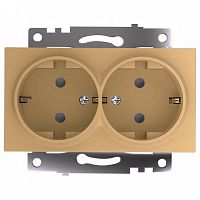 Розетка двойная с заземлением и со шторкой, без рамки Stekker Катрин 49226 в Нижнем Новгороде