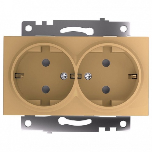 Розетка двойная с заземлением и со шторкой, без рамки Stekker Катрин 49226 в Нижнем Новгороде