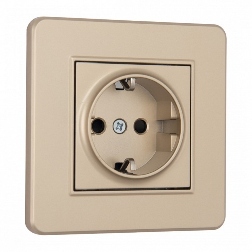 Розетка с заземлением и со шторкой Arte Milano SET16-1 SET16-1-40-1 shampan в Нижнем Новгороде