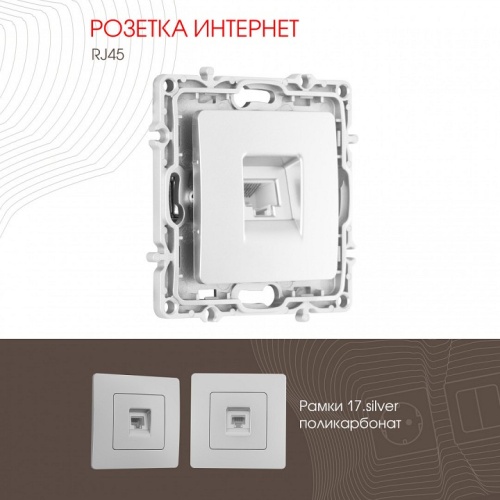 Розетка Ethernet RJ-45 без рамки Arte Milano am-217 217.45-1.silver в Нижнем Новгороде фото 4