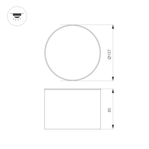 Светильник SP-CYLINDO-R160-18W Warm3000 (BK, 110 deg, 230V) (Arlight, IP54 Металл, 3 года) в Симе фото 5