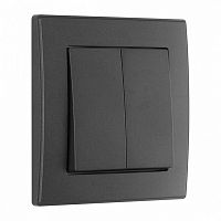 Выключатель двухклавишный Arte Milano SET06-1 SET06-1-30-2 black в Нижнем Новгороде