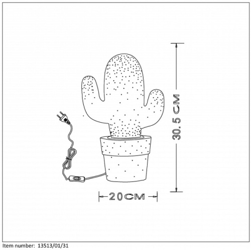 Настольная лампа декоративная Lucide Cactus 13513/01/31 в Зубцове фото 2