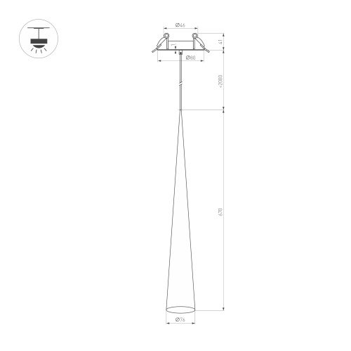 Светильник SP-STIRIA-L600-R76-5W Warm3000 (BG, 36 deg, 230V) (Arlight, IP20 Металл, 3 года) в Кстово фото 3