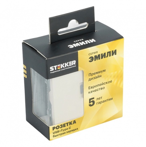 Розетка 2хUSB type A и C без рамки Stekker Эмили 49905 в Нижнем Новгороде фото 5