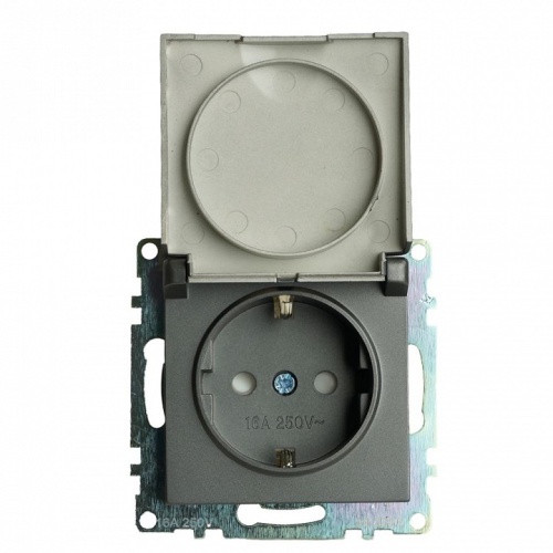 Розетка с заземлением и со шторкой, без рамки с крышкой Stekker Катрин 49424 в Нижнем Новгороде фото 8