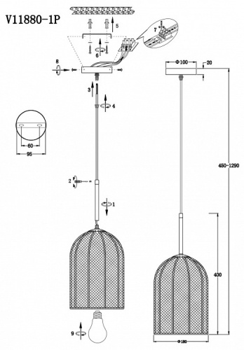 Подвесной светильник Moderli Yarn V11880-1P в Нижнем Новгороде фото 3