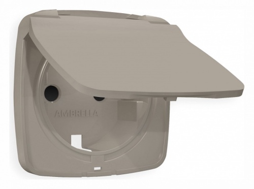 Накладка для розетки влагозащищенной с заземлением и со шторками с крышкой Ambrella Volt OMEGA OP3680 в Нижнем Новгороде