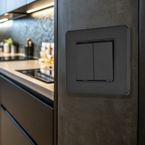 Выключатель двухклавишный Arte Milano SET16-1 SET16-1-30-2 black в Нижнем Новгороде фото 2