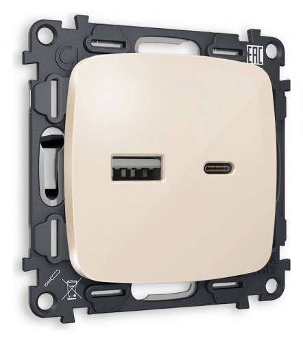 Розетка 2хUSB type A и C без рамки Ambrella Volt OMEGA MO311010 в Нижнем Новгороде