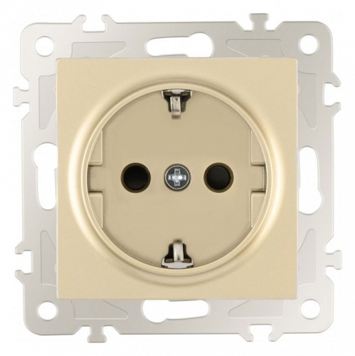 Розетка с заземлением и со шторкой, без рамки Arte Milano am-206 206.40-1.shampan в Нижнем Новгороде
