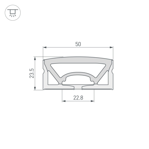 Силиконовый профиль WPH-FLEX-5025-TOP-S23-5m WHITE (Arlight, Силикон) в Нижнем Новгороде