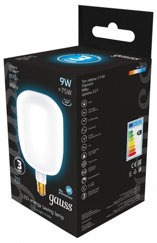 Лампа светодиодная Gauss Filament E27 9Вт 4100K 1015802209 в Нижнем Новгороде фото 2