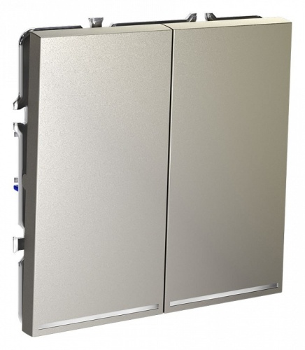 Выключатель проходной двухклавишный с подсветкой без рамки Voltum S70 VLS020404 в Нижнем Новгороде